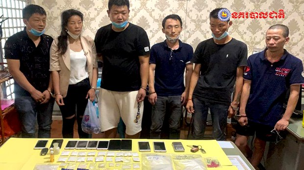 សមត្ថកិច្ច​ខេត្ត​ព្រះសីហនុ បង្ក្រាប​បទ​ល្មើស​គ្រឿងញៀន និង​ឃាត់​ខ្លួន​ជនជាតិ​ចិន ៦នាក់