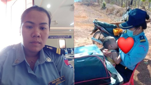 មន្ត្រីនគរបាលស្ត្រីដែលបំបៅដោះកូន ទទួលបានការដំឡើងឋានន្តរស័ក្តិ