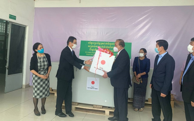 ជប៉ុន បន្តផ្តល់បរិក្ខារប្រព័ន្ធត្រជាក់ស្តុកវ៉ាក់សាំងកូវីដ-១៩ ដល់កម្ពុជា