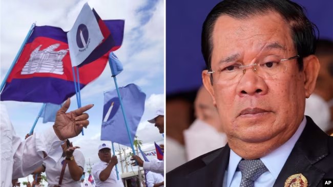 លោក ​ហ៊ុន សែន​ ព្រមាន​ចាប់​ខ្លួន​អ្នក​ដែល​ហ៊ាន​តវ៉ា​ជាមួយ​គណបក្ស​ភ្លើង​ទៀន 