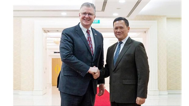 មន្ត្រី​ជាន់​ខ្ពស់​ក្រសួង​ការបរទេស​អាមេរិក​ជួប​លោក ហ៊ុន ម៉ាណែត នៅ​ភ្នំពេញ