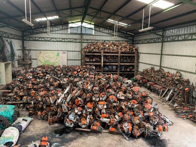 អាជ្ញាធរ​រឹបអូស​បាន​រណា​អារឈើ និង​អន្ទាក់​សត្វ​រាប់ម៉ឺន​នៅ​ព្រៃ​ក្នុង​ខេត្តកោះកុង ពោធិ៍សាត់ និង​ កំពង់ស្ពឺ​