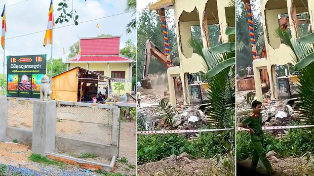 អាជ្ញាធរវៀតណាមបន្តទៅឈូសកម្ទេចសាលាឆទាន ក្រោយចាប់ឃុំខ្លួនព្រះសង្ឃនិងពលរដ្ឋខ្មែរក្រោម