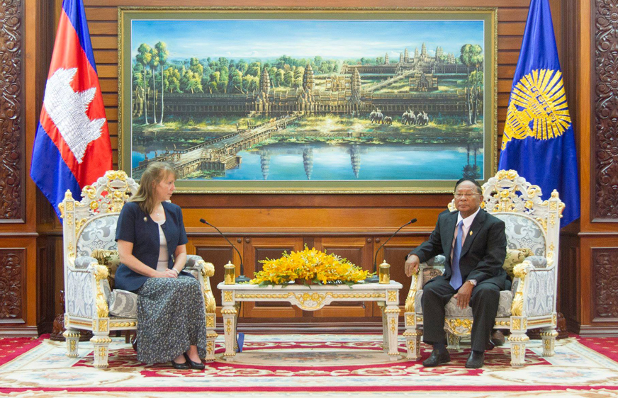 រ៉ូណា ស្មីត លើកឡើងក្តីបារម្ភពីការរំលាយបក្សប្រឆាំងប្រាប់លោក ហេង សំរិន