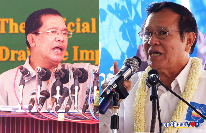 លោក ហ៊ុន​ សែន ឌឺដងលោក កឹម សុខា ខណៈអន្តរជាតិជំរុញឲ្យស្តាប្រជាធិបតេយ្យ