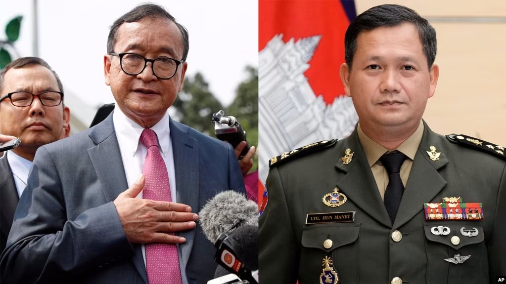 លោក សម រង្ស៊ី ថា រដ្ឋាភិបាល​របស់​លោក ហ៊ុន ម៉ាណែត គ្មាន​ភាពស្របច្បាប់ ខណៈ​គណបក្ស​ភ្លើងទៀន​ត្រូវបាន​ផាត់​ចេញពី​ការបោះឆ្នោត​ខែកក្កដា 