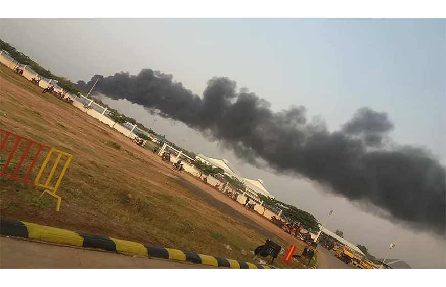 អគារ​រោងចក្រ​ផលិត​ស្បែកជើង​មួយ​កន្លែង​នៅ​កំពង់ចាម​ត្រូវ​ភ្លើង​ឆេះ​អស់​ទាំង​ស្រុង​