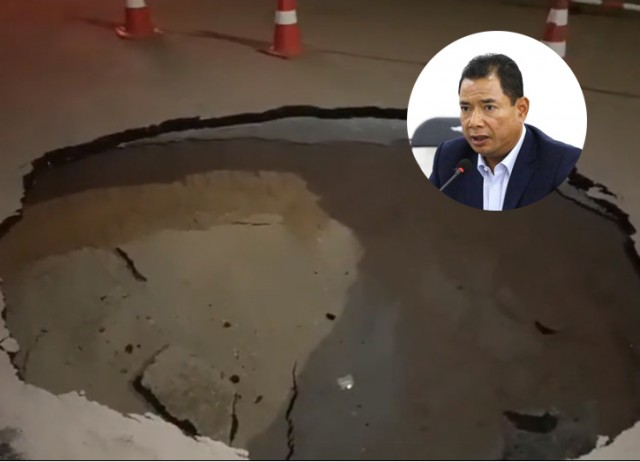 ស្រុត​ផ្លូវ​នៅ​ខណ្ឌ​ជ្រោយចង្វារ អភិបាលខណ្ឌ​សន្និដ្ឋានថា ទំនង​មកពី​ការបាក់​ច្រាំងទន្លេ