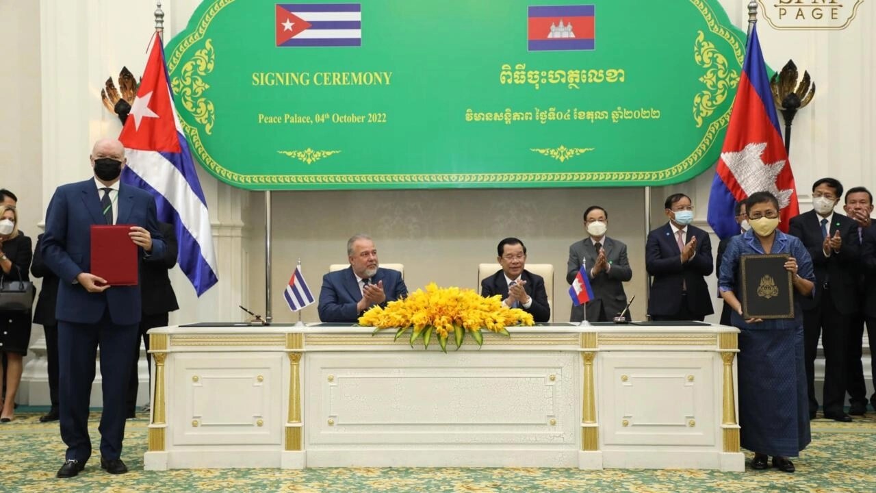 កិច្ចព្រមព្រៀងចំនួន២ ត្រូវបានចុះហត្ថលេខារវាងកម្ពុជា-គុយបា បន្ថែមលើឯកសារចំនួន៣ ដែលបានធ្វើរួចហើយនៅគុយបា